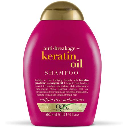 شامپو بدون سولفات موی کراتین او جی ایکس Ogx Anti Breakage Keratin Oil shampoo