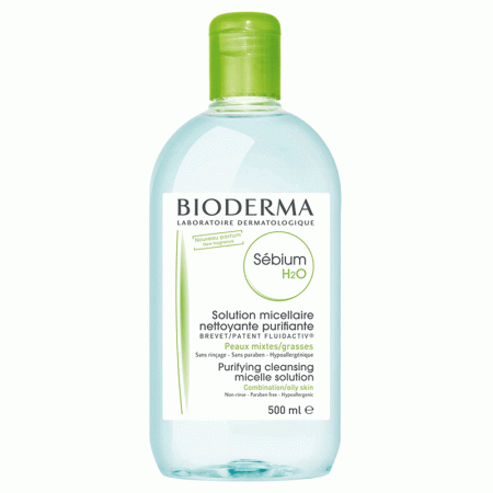 محلول بایودرما پاک کننده آرایش پوست چرب Sebium H2O حجم 500 میل Bioderma Sebium H2O Make-Up Remover