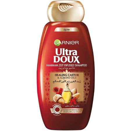 شامپو گارنیه-گارنیر تقویت کننده روغن کرچک و بادام اولترا دوکس Garnier Ultra Doux Healing Castor and Almond Oil Shampoo