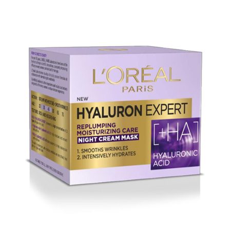 ماسک کرم لورال هیالورون آبرسان ضد چروک شب L'Oréal Paris Hyaluron Expert Replumping Moisturizing Night Cream Mask