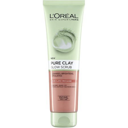 ژل شستشوی لورال صورت خاک رس و جلبک قرمز فرانسوی L'Oreal Paris Pure Clay Skin Care Cleanser