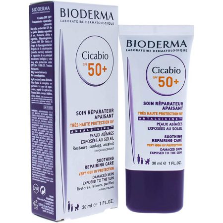 کرم بایودرما ترمیم کننده پوست آسیب دیده در معرض آفتاب Bioderma Cicabio SPF50+ Soothing Repairing Cream