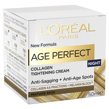 کرم شب کلاژن ساز لورال ایج پرفکت آلمانی L'Oreal Paris Age Perfect Collagen Hydrating Night Cream 50ml