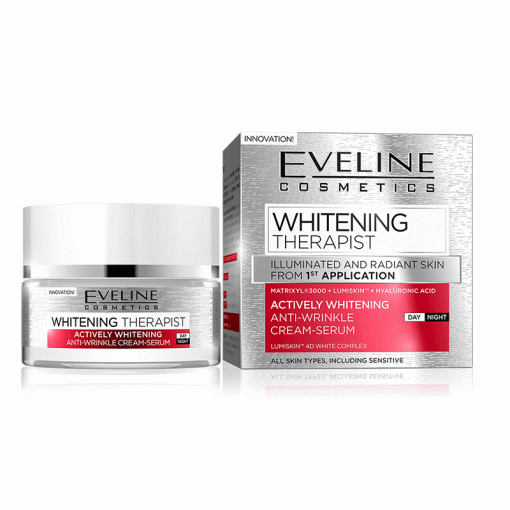 کرم-سرم ضد چروک و روشن کننده اولاین Eveline ACTIVELY WHITENING ANTI-WRINKLE CREAM-SERUM