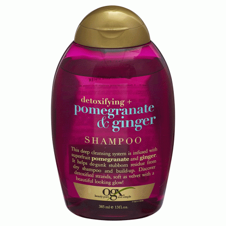 شامپو سم زدایی انار و زنجبیل او جی ایکس OGX Detoxifying Pomegranate & Ginger Shampoo 385ml