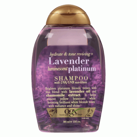 شامپو لاوندر مراقبت از موهای پلاتینه Ogx Lavender Platinum Tone Reviving Shampoo 385ml