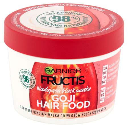 ماسک مو فروکتیس گوجی موهای رنگ شده گارنیر Garnier Fructis Goji Hair Food Shiny Mask for Colored Hair 390 Ml