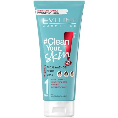Eveline Clean Your Skin 3in1 Facial Wash+Scrub +Mask 200ml