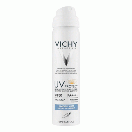 اسپری ضد آفتاب یو وی پروتکت (نامرئی) مراقبت روزانه از پوست ویشی Vichy Uv Protect Spf50 Skin Defense Daily Care Invisible Mist 75ml