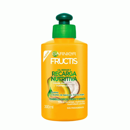 کرم موی پروتئین رسان و حالت دهنده گارنیر Garnier Crema para peinar Recarga Nutritiva Fructis 300ml