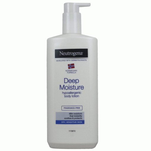 لوسین بدن دیپ مویسچر برای پوست خشک و حساس نیتروژنا Neutrogena Deep Moisture Body Lotion For Dry & Sensitive Skin 400ml