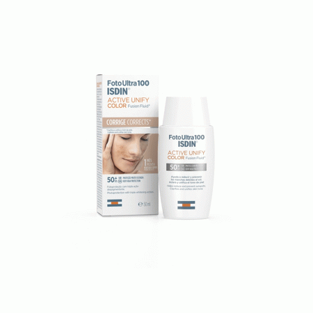 کرم ضد افتاب و ضد لک ایزدین فوتوال ISDIN FotoUltra 100 Active Unify Color Fusion Fluid SPF50
