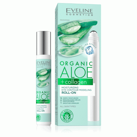 Eveline Organic Aloe + Collagen Moisturising Eye Contour Modelling Roll-On 15ml