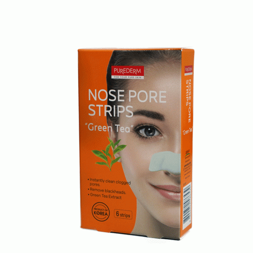 چسب پاک کننده بینی چای سبز پیوردرم Purederm Green Tea Nose Pore Strips 6 Strips