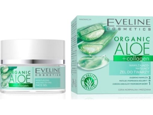ژل کرم اولین ارگانیک انتی اکسیدان پوست مختلط و معمولی Eveline Cosmetics Organic Aloe 50ml
