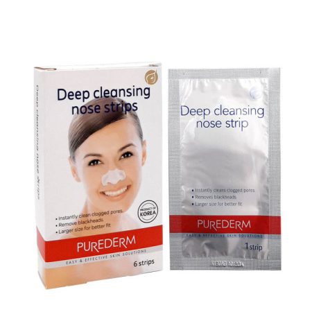 چسب ضدجوش سر سیاه و جمع کننده منافذ پیوردرم 6عددی Purederm Deep Cleansing Nose Strips 6