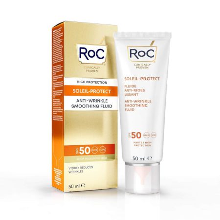 کرم ضد افتاب و ضد چروک و محافظت کننده روک ROC Soleil protect anti wrinkle smoothing fluid SPF50