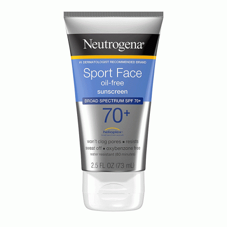 لوسیون ضد آفتاب صورت اسپرت نیتروژنا Neutrogena Sport Face Oil-Free Lotion Sunscreen with Broad Spectrum SPF 70+ 88ml