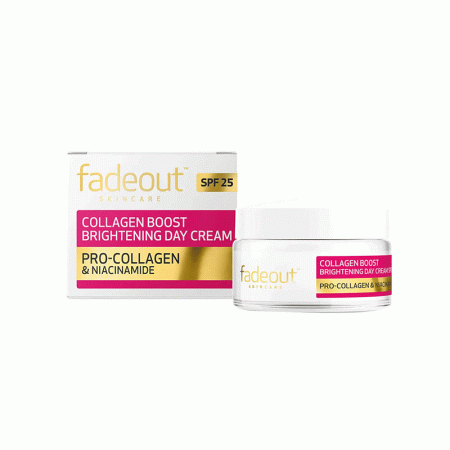 کرم روز روشن کننده و کلاژن ساز فیداوت Fadeout Skincare Collagen Boost Whitening Day Cream 75ml