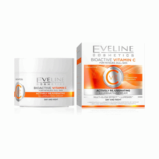 کرم روشن کننده و جوانسازی ویتامین C بایو اکتیو اولاین Eveline Bioactive Vitamin C Actively Rejuvenating Illuminating Cream