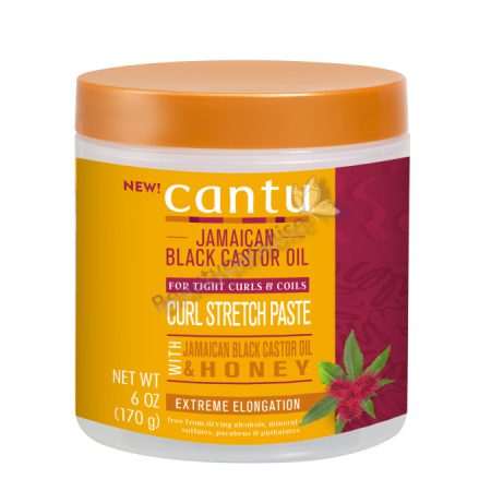 خمیر کشسان موهای فر روغن کاسترول سیاه جامائیکایی Cantu با عسلCantu Jamaican Black Castrol Oil Curl Stretch Paste with Honey