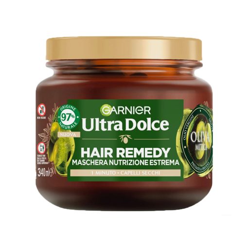 ماسک موی مغذی روغن زیتون Garnier Ultra Dolce Hair Remedy Maschera Nutrizione Estrema Oliva Mitica Olive Hair Mask