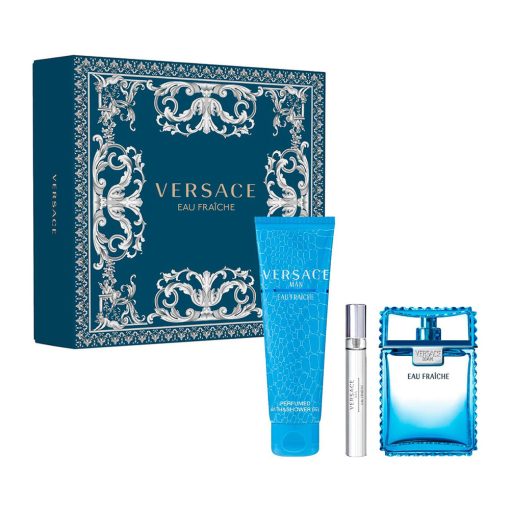 ست هدیه عطر ادکلن مردانه ورساچه او فرش Versace Eau Fraiche 100 Edt 3Pcs Set